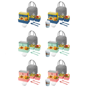 Portable Lunch Box Meal Box Portable Warmer Plastic Texture Storage Container Suitable for Meals and