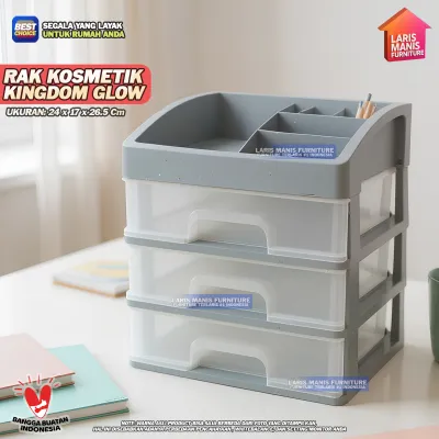 Rak Kosmetik Laci Kosmetik Plastik 3 Susun Rak Makeup Organizer Rak Beauty Wadah Makeup