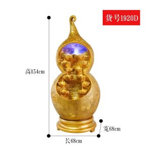 Gourd Wealth-Attracting Water Fountain Ornament Circulating Water Feature Chinese Style Office Living Room Decoration Feng Shui Wheel Opening Gift