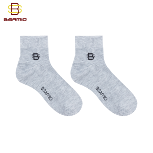 Tất Vớ Nam Cổ Trung BSAMIO Màu Xám Chất Liệu Cotton Thoáng Khí Thấm Hút Mồ Hôi Tốt Dễ Phối Đồ