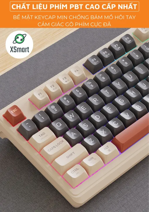 Bộ Bàn Phím Không Dây Bluetooth M96 LED 7 Màu Có Màn Hình, 2 Mode, Phím PBT Cao Cấp, Gõ Êm Chống Ồn Cho Win/ Mac OS | BigBuy360 - bigbuy360.vn
