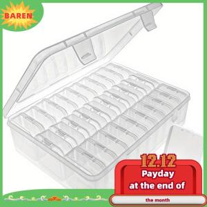 BAREN กล่องเก็บภาพปักลายด้วยเม็ดเพชรแบบทำมือกล่องเก็บเครื่องประดับตกแต่งเล็บลายโมเสกพลอยเทียม