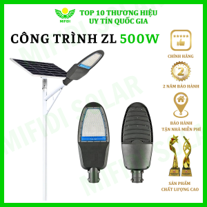 Đèn năng lượng mặt trời 500W Cao cấp Phù hợp cho chiếu sáng công trình Sáng trên 12h Tấm pin Mono siêu to chính hãng Mifidi Solar BH VIP MIỄN PHÍ tận nhà 2 năm