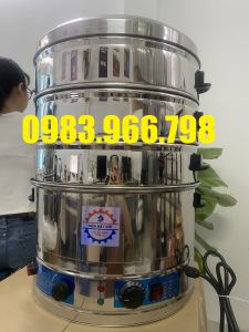Nồi hấp bánh bao  xôi  gà ... chạy điện 52cm 3 tầng