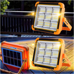 Đèn Năng Lượng Mặt Trời Đa Năng Cầm Tay 9 khoang đèn-Sử Dụng 3 tiếng-Đèn Led tích điện chống nước sạc được điện thoại-có 4 chế độ ánh sáng và cảnh báo-sạc được bằng điện lưới-an toàn-tiện lợi-dễ sử dụng-giá tốt-bảo hành dài