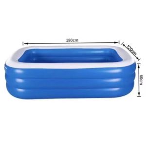 SUMI SHOP 1.8m-3.05m inflatable swimming pool with electric air pump 3 layers thickened rectangular pool for children family