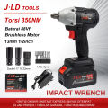 JLD Cordless Impact Wrench 350NM Brushless impact baterai 88Vf impact pembuka baut,88V impact baterai,impact jld tool 88v original. 