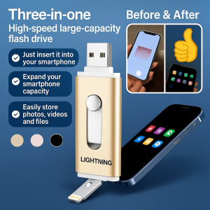 1TB 3-In-1 Flash Memory USB Drive High-Speed Large-Capacity For Phone Or Android Devices PC Laptop