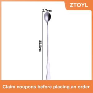 【ZTOYL】 1 cái sáng tạo thép không gỉ dài xử lý Cà Phê Muỗng khuấy đá muỗng