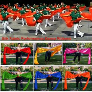 CHLOCH Silk Fabric Performance Dance Ribbons 30036CM Solid Color Light Texture Veil Shawls High Quality Waist Drum Props
