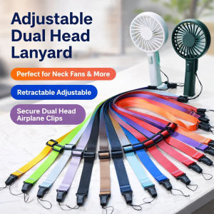 Adjustable Retractable Neck Strap Double Buckle Secure Portable Fan Lanyard Accessories