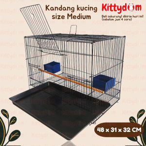 KITTYDOM Sangkar Kandang Kucing Besi Lipat Umbaran Size M Medium Kandang Kucing Anjing Cat Dog Kitten Adult Anabul Kelinci Sugar Glider Hamster