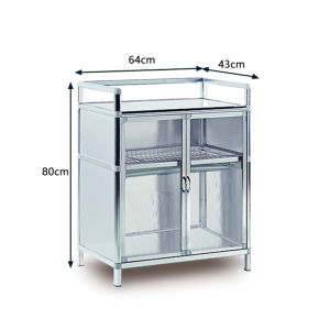3-layer Aluminum alloy storage cabinet organizer multifunctional kitchen cabinet with Door Dish Pot Organizer