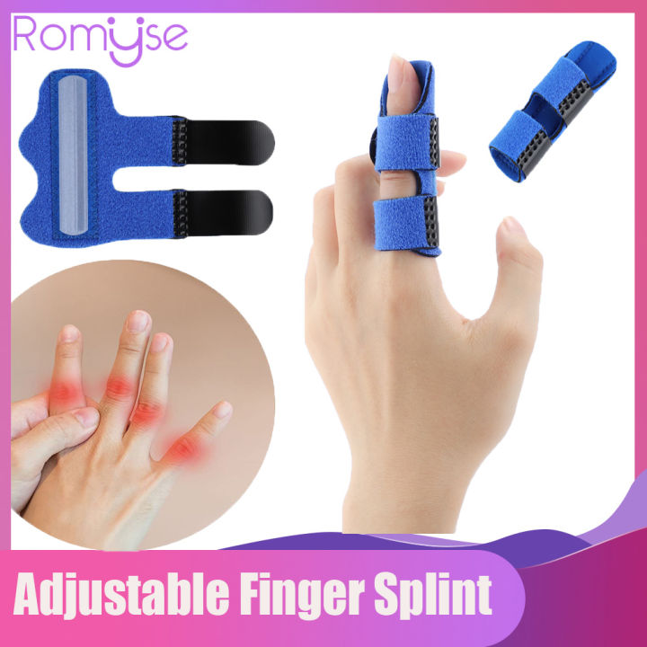 Romyse Adjustable Finger Splint Joints Fractures Stabilizer Trigger Finger Hand Support Recovery Brace Protection Fix Injury Aid Tool