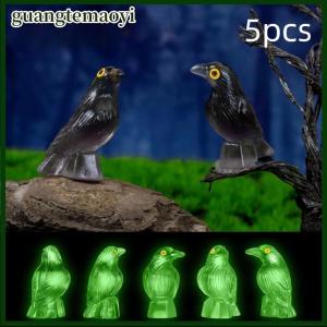 guangtemaoyi 5 10pcs giả chim ma lễ hội Halloween trang trí mô phỏng nhựa đen Crow Halloween thu nhỏ đen Crow bức tượng nhỏ Prop