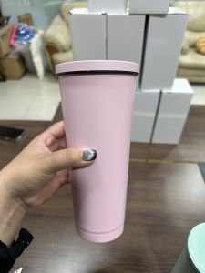 แก้วเก็บอุณหภูมิทรงสูง แก้วสแตนเลส แก้วเก็บความเย็น 700 ml. (24 ออนซ์) พร้อมหลอด