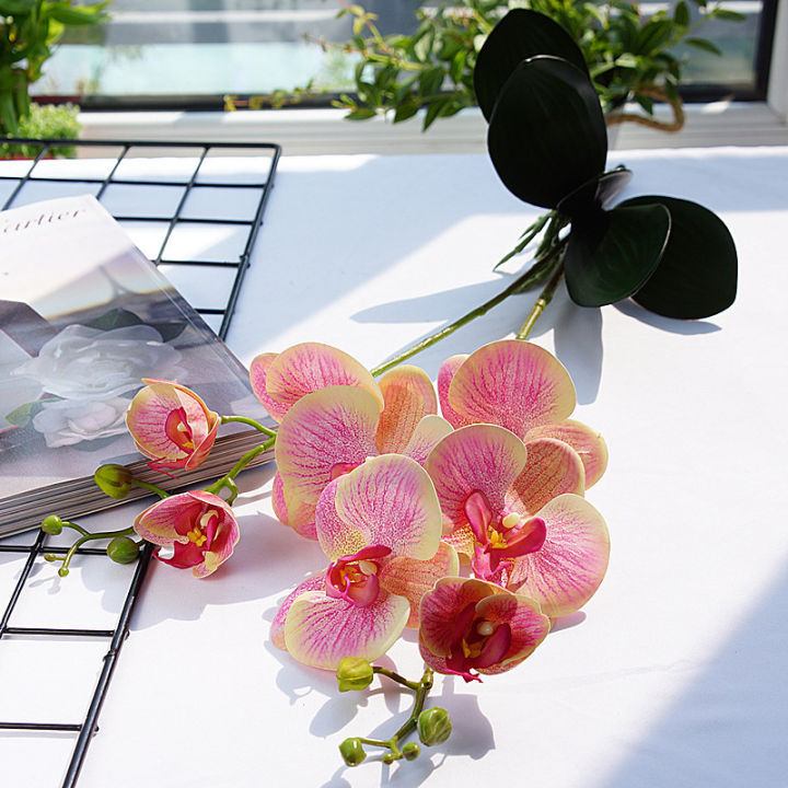 【cw】Luxury Latex Orchid Artificial Flower White Butterfly Orchids for