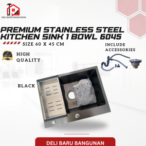 Wastafel Cuci Piring / Premium Stainless Steel Kitchen Sink 1 Bowl 6045