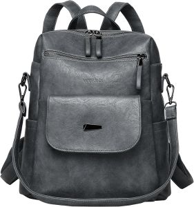 PU  กระเป๋าเป้หนัง กระเป๋าถือแฟชั่นผู้หญิง ดีไซน์มัลติฟังก์ชั่น กระเป๋าสะพายไหล่ผู้หญิง กระเป๋าเป้เดินทาง   สีน้ำตาล   แฟชั่น