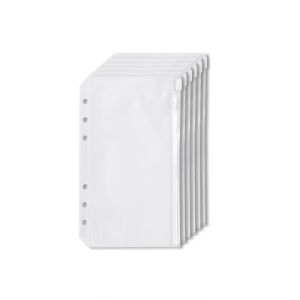 A6 PU Leather Ring Notebook Binder Budget Planner Organizer Binder Cover Budget Sheets Lable with 6 Pockets