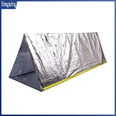 Portable Camping Tent Water-resistant Tent Ultralight 2 Person Triangle Survival Tent for Outdoor Hiking and Camping Waterproof and Windproof Shelter for Emergency Situations