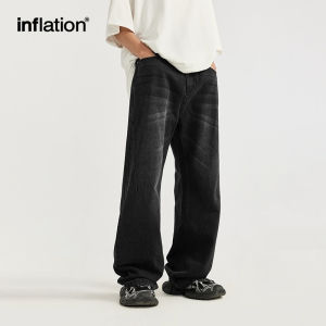 INFLATION brand mens youth retro cut wide leg jeans 2024 spring/summer trendy brand new street washed loose fitting jeans
