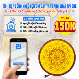 Đèn Hào Quang Trúc Chỉ In Chữ Vạn Trang Trí Bàn Thờ Phòng Thờ Treo Tượng Phật TC-HQ-80