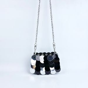 Spring and Autumn Fashion Hot Item: Unique Design Womens Evening Sequin Metal Chain Shoulder and Crossbody Dual-use Bag
