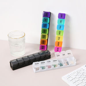 7 Day Weekly Pill Organizer Box Easy Open Large Capacity Daily Vitamin Container with Clear Lid for Supplements
