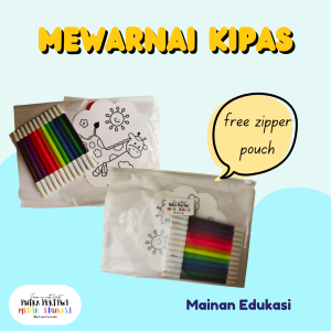 Paket Mewarnai Kipas DIY Anak Kreatif