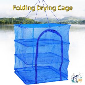 Three Layers Sun-Cured Fish Net Folding Fishing Drying Cage Insect Prevention Fishing Drying Cage