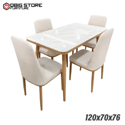 Meja Makan Set Marmer Minimalis Dining Table 4 Kursi