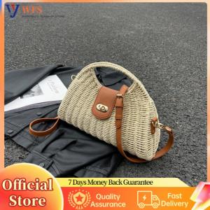 【Flagship】Women Woven Shell Crossbody Bags Handmade Straw Tote Bag for Casual Wear and Summer Travel