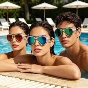 Full-view Anti-fog Swim Goggle Professional Full Angle Anti Fog Swimming Goggles Adult Men Women Retro Goggles