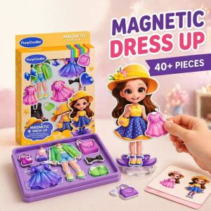 Magnetic Dress Up Toys Princess Sticker Doll Clothes DIY Fridge Magnet Playset Girls Kids