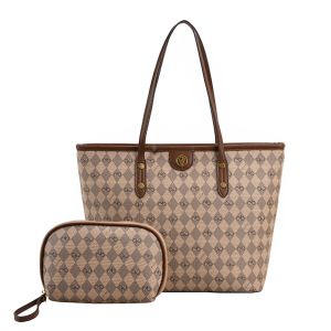 Tote Bag Wanita New Arrivall Free Pouch Motif Kotak Kekinian Kantoran Import Kualitas Premium WS - CN 14