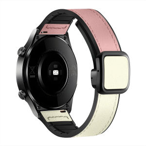 Dây đeo từ tính cho đồng hồ thông minh Garmin Venu 4 45mm bằng da thật + vòng đeo tay bằng silicon