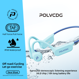 Polvcdg-X8 IPX8 Waterproof Swimming Bone Conduction headphones 8GB Memory Card/Bluetooth 6.0 with Microphone Sports Bone Conduction Earphones