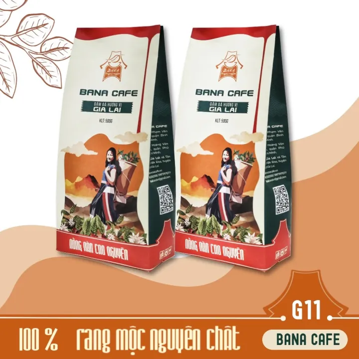 Cà phê Bana Cofe G11_64/Blend dòng phối (60% Robusta rang mộc+ 40%Arabica rang mộc)