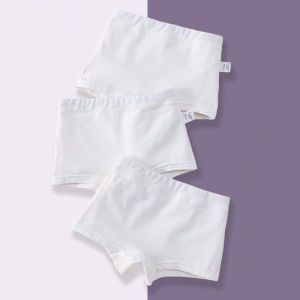 Kuchar 3 cái/lốc quần lót bé gái quần lót cotton Quần lót trẻ em màu trắng trơn ngắn