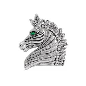 เข็มกลัดหัวม้าสัญลักษณ์แบบย้อนยุคดีไซน์ที่ได้แรงบันดาลใจจากอัลลอยน้ำหนักเบาของขวัญรูปสัตว์จีนสำหรับเครื่องประดับผ้าพันคอ