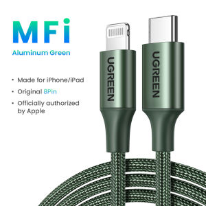 UGREEN MFI USB C to lightningสาย iPhone ชาร์จเร็วสายชาร์จสาย ชาร์จไอโฟน Apple Charging Cable Compatible with iPhone 14 13 Pro Max iPhone 14 Plus iPad AirPods Pro Model: 80564