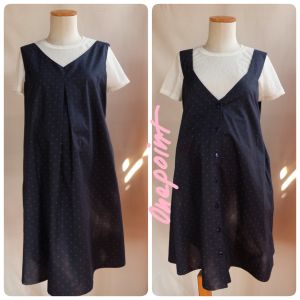 ชุดเอี๊ยมคลุมท้อง แบบใส่ได้2ด้าน ใส่ทำงานได้ ไซส์รอบ อกไม่เกิน 42 นิ้ว จัดส่งเร็ว มีเก็บปลายทาง