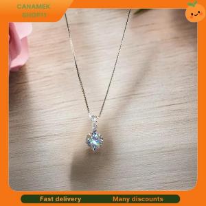 ❣️❣️❣️ Fashion 925 Sterling Silver Round Zircon Necklace Minimalist Style Charm Choker Pendant Party Gift For Womens Fine Jewelry