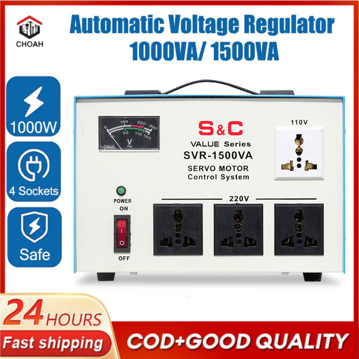 CHOAH SVR-1000VA /1500VA AVR Servo Motor Type Automatic Voltage ...