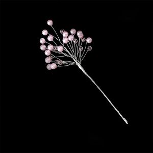 ELITEYA Realistic Pearl Crystal Christmas Pick Handmade Glitter Gem Star Xmas Tree Branch Elegant Handcrafted Artificial Christmas Sprig Christmas Tree Decor