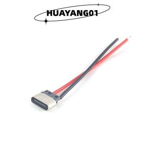 HUAYANG01 [HOT FASHION] 5pcs USB Type-C 2P Welding Wire Female Connector Cable For Mobile Phone Charging