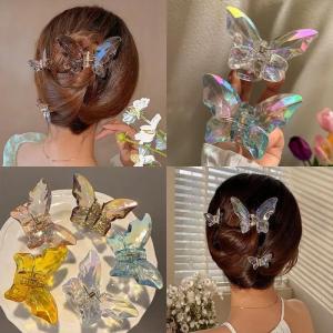 New Transparent Hair Claw Fashion Princess Butterfly Hair Clips for Women Non-slip Headband Hair Girl Hairpin Accessories