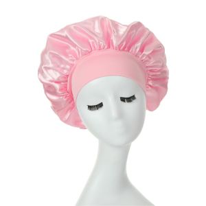 Large Satin Silk Hair Bonnet With Wide Band Sleep Cap For Natural Curly And Hair Care