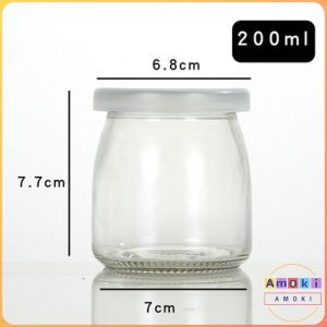 Amoki Pudding Bottle 100ml 150ml 200ml Glass Yogurt Cup Baking Mold With Lid